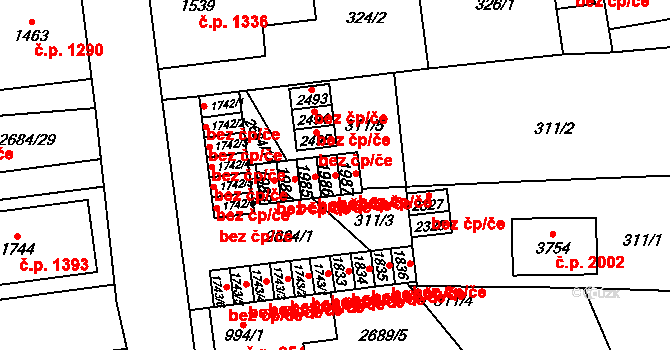 Choceň 39417760 na parcele st. 1986 v KÚ Choceň, Katastrální mapa