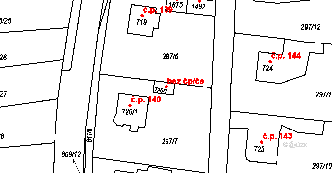 Broumov 40064760 na parcele st. 720/2 v KÚ Broumov, Katastrální mapa