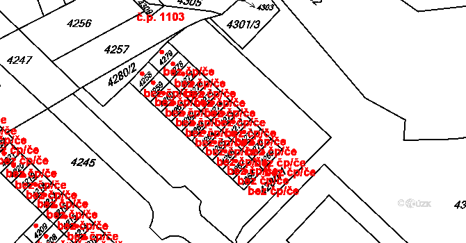 Vsetín 41783760 na parcele st. 4272 v KÚ Vsetín, Katastrální mapa
