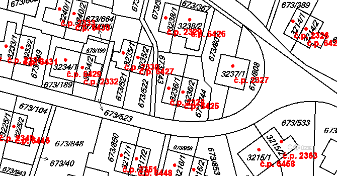 Zlín 2328 na parcele st. 3236/1 v KÚ Zlín, Katastrální mapa