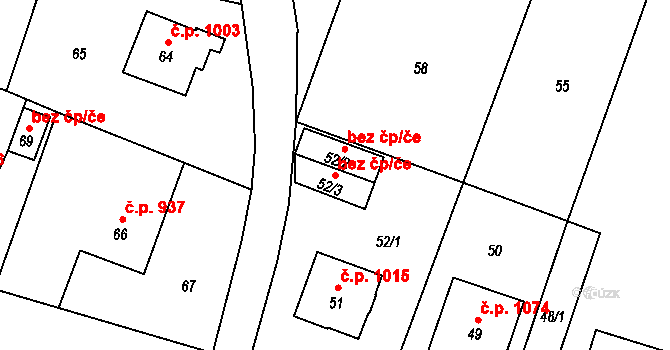 Dolní Lutyně 42066760 na parcele st. 52/3 v KÚ Dolní Lutyně, Katastrální mapa