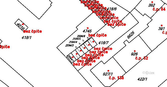 Klatovy 42402760 na parcele st. 2594/5 v KÚ Klatovy, Katastrální mapa