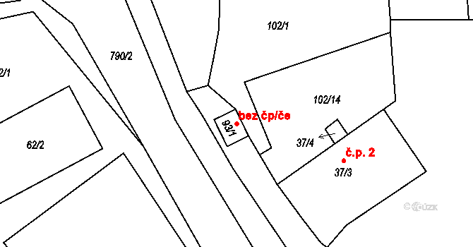 Vlkanov 45243760 na parcele st. 93/1 v KÚ Vlkanov u Nového Kramolína, Katastrální mapa