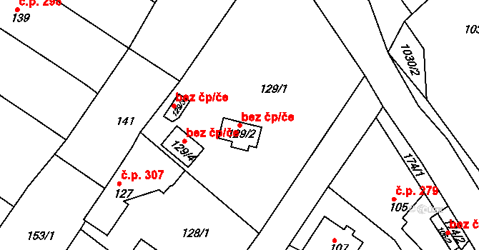 Teplice 48929760 na parcele st. 129/2 v KÚ Sobědruhy, Katastrální mapa