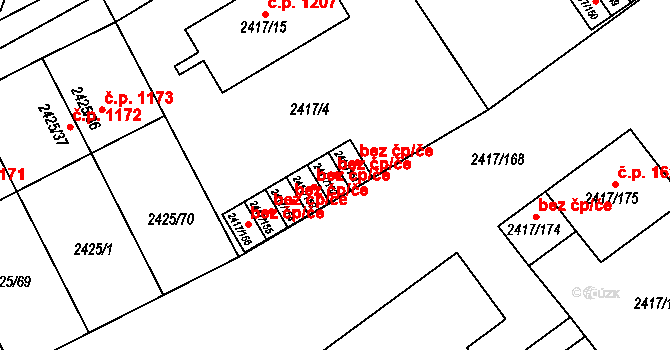Rychnov nad Kněžnou 83956760 na parcele st. 2417/152 v KÚ Rychnov nad Kněžnou, Katastrální mapa