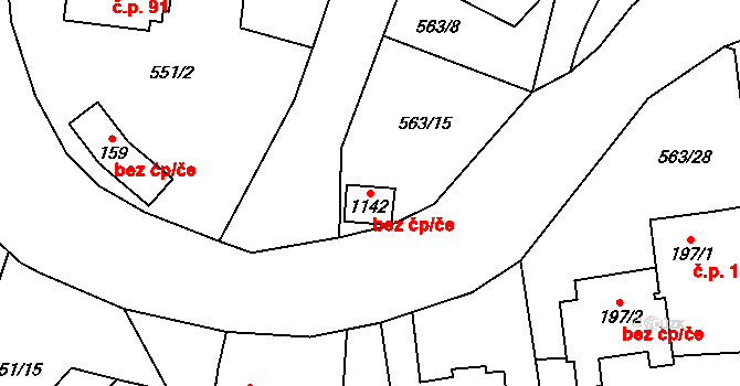 Mirošovice 85055760 na parcele st. 1142 v KÚ Mirošovice u Říčan, Katastrální mapa