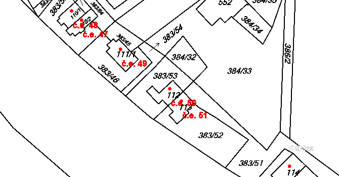 Volenice 50, Počedělice na parcele st. 112 v KÚ Volenice u Počedělic, Katastrální mapa