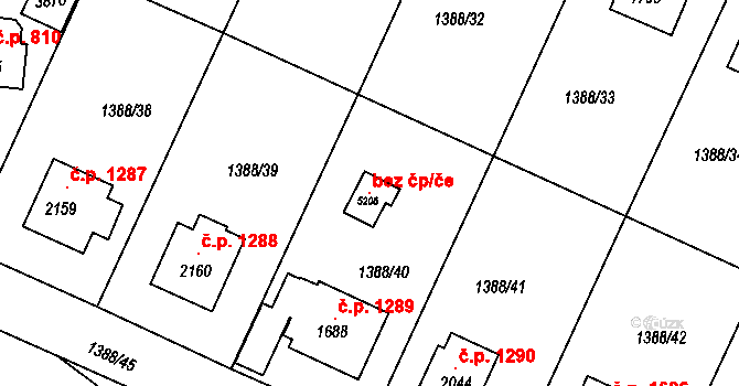 Rožnov pod Radhoštěm 99908760 na parcele st. 5206 v KÚ Rožnov pod Radhoštěm, Katastrální mapa