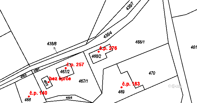 Svinařov 276 na parcele st. 468/2 v KÚ Svinařov u Kladna, Katastrální mapa