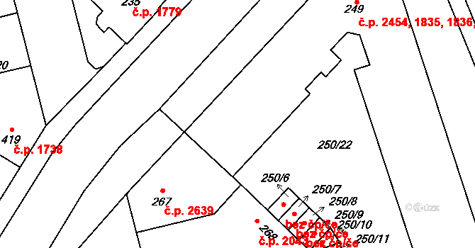Kladno 1836 na parcele st. 247 v KÚ Kladno, Katastrální mapa