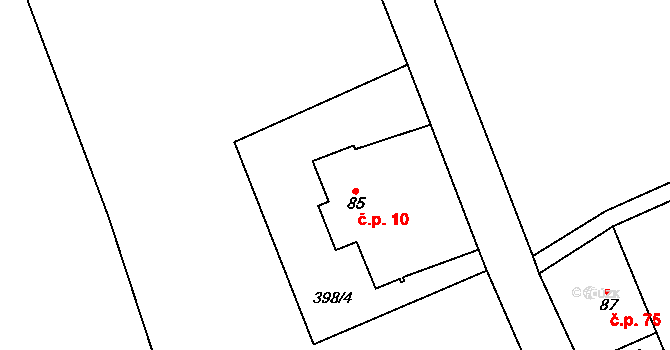 Františkov 10, Rokytnice nad Jizerou na parcele st. 85 v KÚ Františkov v Krkonoších, Katastrální mapa