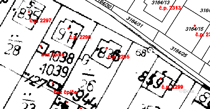 Podlusky 2295, Roudnice nad Labem na parcele st. 836 v KÚ Podlusky, Katastrální mapa