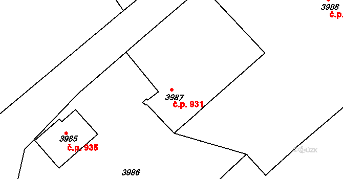 Smržovka 931 na parcele st. 3987 v KÚ Smržovka, Katastrální mapa