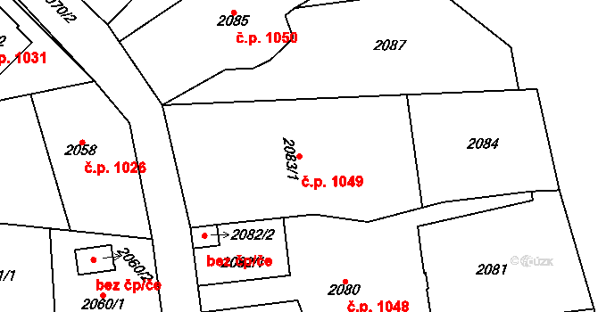 Bludovice 1049, Havířov na parcele st. 2083/1 v KÚ Bludovice, Katastrální mapa