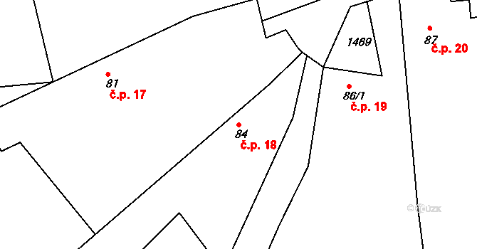 Blažim 18, Neveklov na parcele st. 84 v KÚ Blažim nad Vltavou, Katastrální mapa