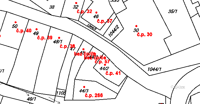 Štěpánov nad Svratkou 57 na parcele st. 44/1 v KÚ Štěpánov nad Svratkou, Katastrální mapa