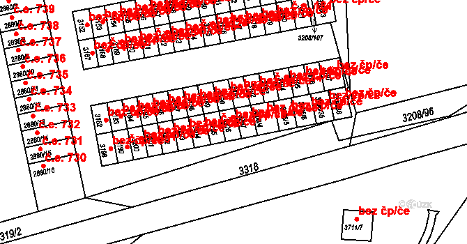Orlová 38222761 na parcele st. 3206 v KÚ Horní Lutyně, Katastrální mapa