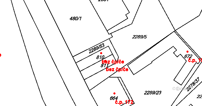 Josefův Důl 38436761 na parcele st. 810 v KÚ Antonínov, Katastrální mapa
