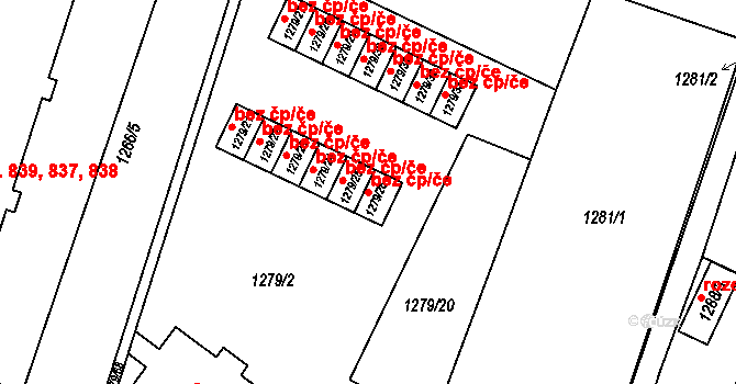 Dobruška 38479761 na parcele st. 1279/26 v KÚ Dobruška, Katastrální mapa