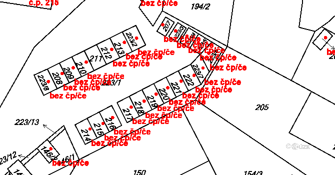 Dýšina 39625761 na parcele st. 220 v KÚ Dýšina, Katastrální mapa