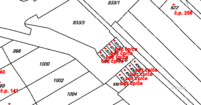Rousínov 39712761 na parcele st. 831/2 v KÚ Rousínov u Vyškova, Katastrální mapa