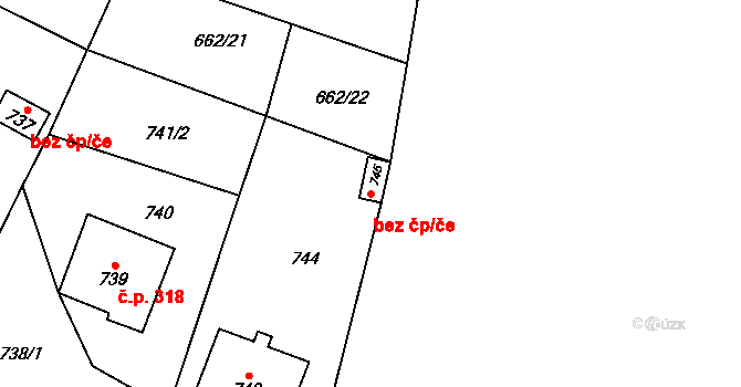 Lipůvka 39816761 na parcele st. 745 v KÚ Lipůvka, Katastrální mapa