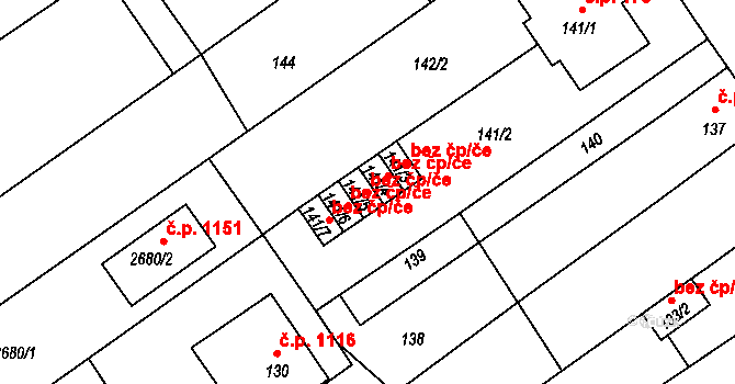 Valtice 42876761 na parcele st. 141/5 v KÚ Valtice, Katastrální mapa
