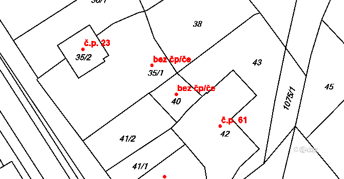 Meclov 45228761 na parcele st. 40 v KÚ Meclov, Katastrální mapa