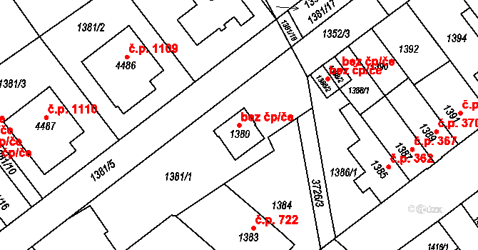 Žamberk 48350761 na parcele st. 1380 v KÚ Žamberk, Katastrální mapa