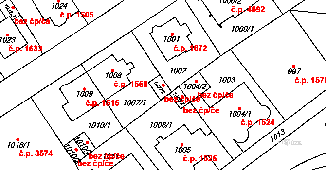 Chomutov 50209761 na parcele st. 1007/2 v KÚ Chomutov I, Katastrální mapa