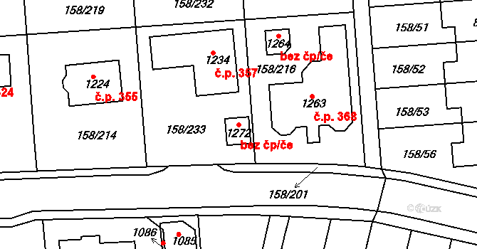 Cheb 50331761 na parcele st. 1272 v KÚ Háje u Chebu, Katastrální mapa