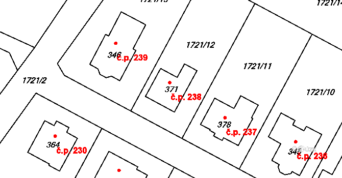 Rudíkov 238 na parcele st. 371 v KÚ Rudíkov, Katastrální mapa