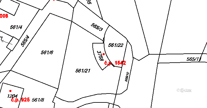 Ústí nad Orlicí 1542 na parcele st. 3758 v KÚ Ústí nad Orlicí, Katastrální mapa