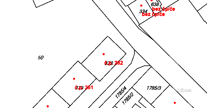 Vyšší Brod 262 na parcele st. 378 v KÚ Vyšší Brod, Katastrální mapa