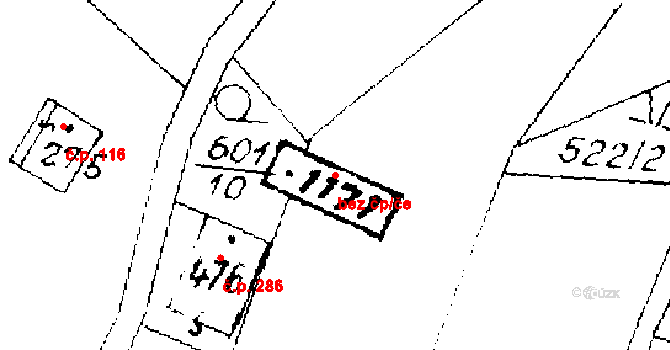 Písek 87899761 na parcele st. 1171 v KÚ Písek u Jablunkova, Katastrální mapa