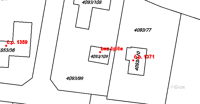 Zubří 88214761 na parcele st. 4093/109 v KÚ Zubří, Katastrální mapa