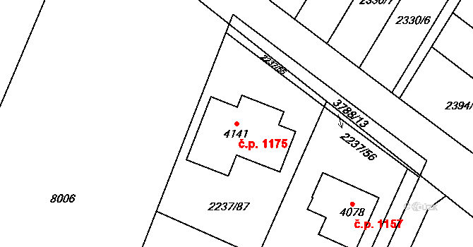 Žichlínské Předměstí 1175, Lanškroun na parcele st. 4141 v KÚ Lanškroun, Katastrální mapa