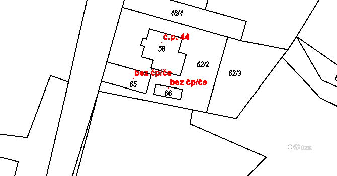Kozlov 117561762 na parcele st. 66 v KÚ Vrbka u Ledče nad Sázavou, Katastrální mapa
