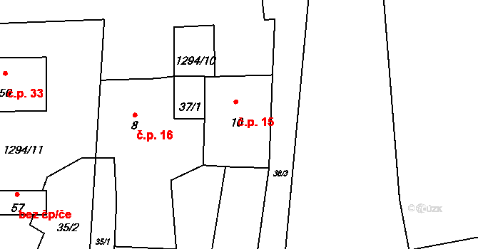 Mokrá 15, Čichalov na parcele st. 10 v KÚ Mokrá u Chyší, Katastrální mapa
