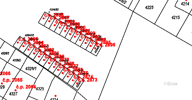 Jihlava 2896 na parcele st. 4264/6 v KÚ Jihlava, Katastrální mapa