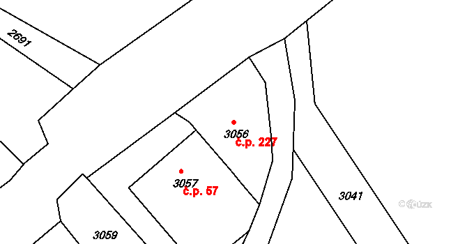 Třanovice 227 na parcele st. 3056 v KÚ Třanovice, Katastrální mapa