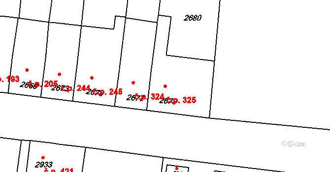 Mimoň I 325, Mimoň na parcele st. 2679 v KÚ Mimoň, Katastrální mapa