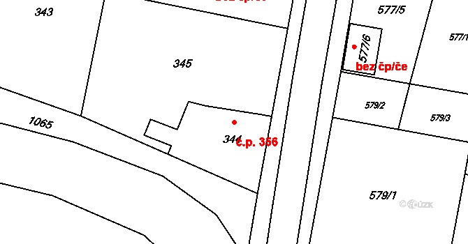Starý Bohumín 356, Bohumín na parcele st. 344 v KÚ Starý Bohumín, Katastrální mapa