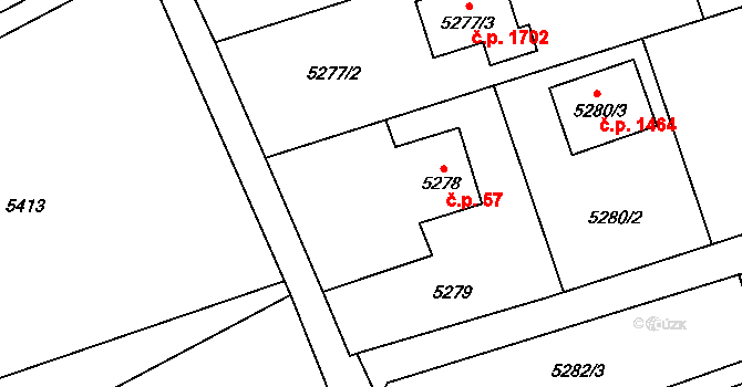 Šenov 57 na parcele st. 5278 v KÚ Šenov u Ostravy, Katastrální mapa