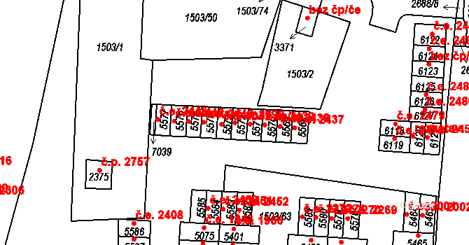 Cheb 2698 na parcele st. 5572 v KÚ Cheb, Katastrální mapa