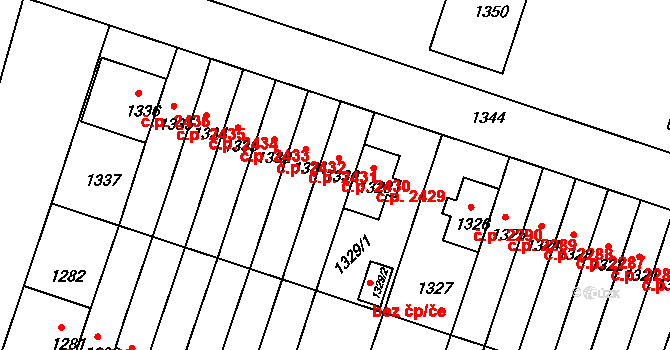 Záběhlice 2430, Praha na parcele st. 1330 v KÚ Záběhlice, Katastrální mapa