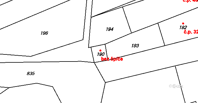 Trnávka 38974762 na parcele st. 190 v KÚ Trnávka u Nového Jičína, Katastrální mapa