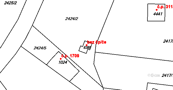 Kroměříž 39043762 na parcele st. 6385 v KÚ Kroměříž, Katastrální mapa