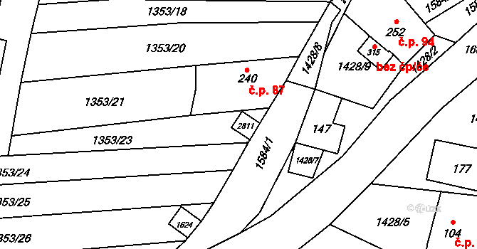 Hradčovice 41067762 na parcele st. 73 v KÚ Lhotka u Hradčovic, Katastrální mapa