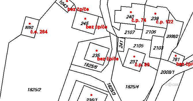 Vsetín 41675762 na parcele st. 235 v KÚ Rokytnice u Vsetína, Katastrální mapa